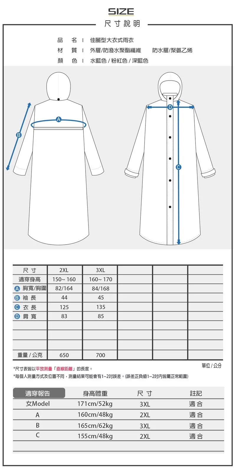 【東伸DONGSHEN】2代佳麗型全開雨衣 (淺藍) - Webike摩托百货