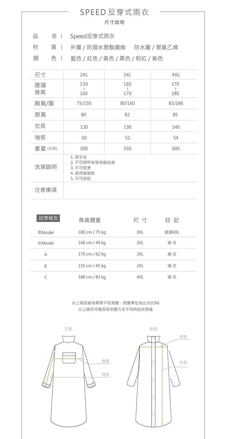 【東伸DONGSHEN】反穿式雨衣 (藍色) - Webike摩托百货