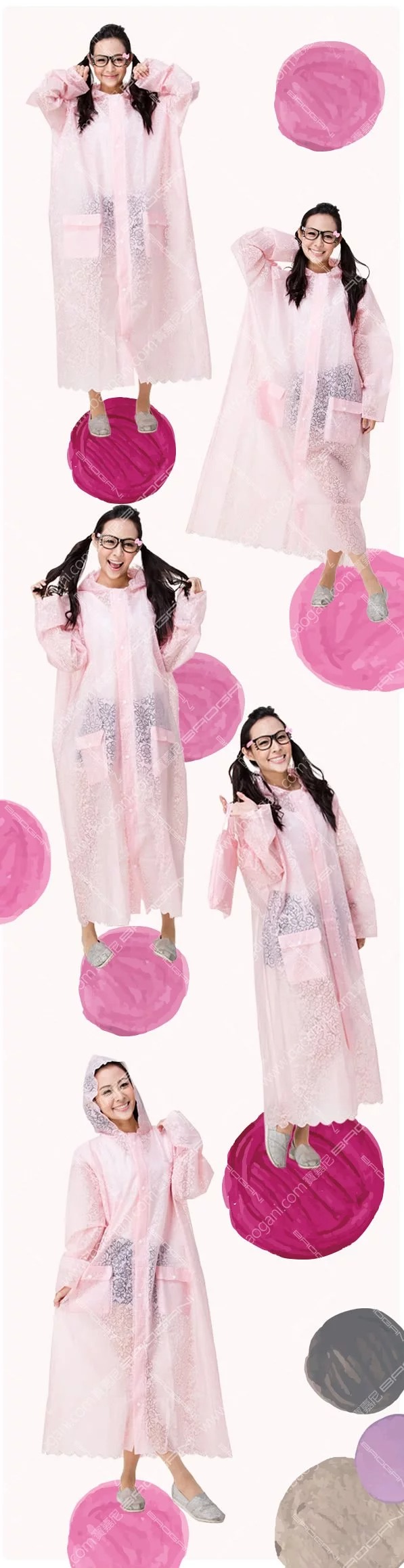 【東伸DONGSHEN】夢幻雷絲大衣型雨衣 (白色) -  Webike摩托百货