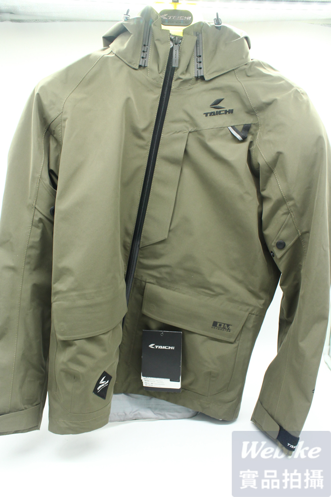 RSJ324 五件式護具 防水透氣連帽防摔衣 (卡其) DRYMASTER_特寫