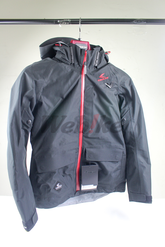 RSJ324 五件式护具 防水透气连帽防摔衣 (黑/红) DRYMASTER_全景