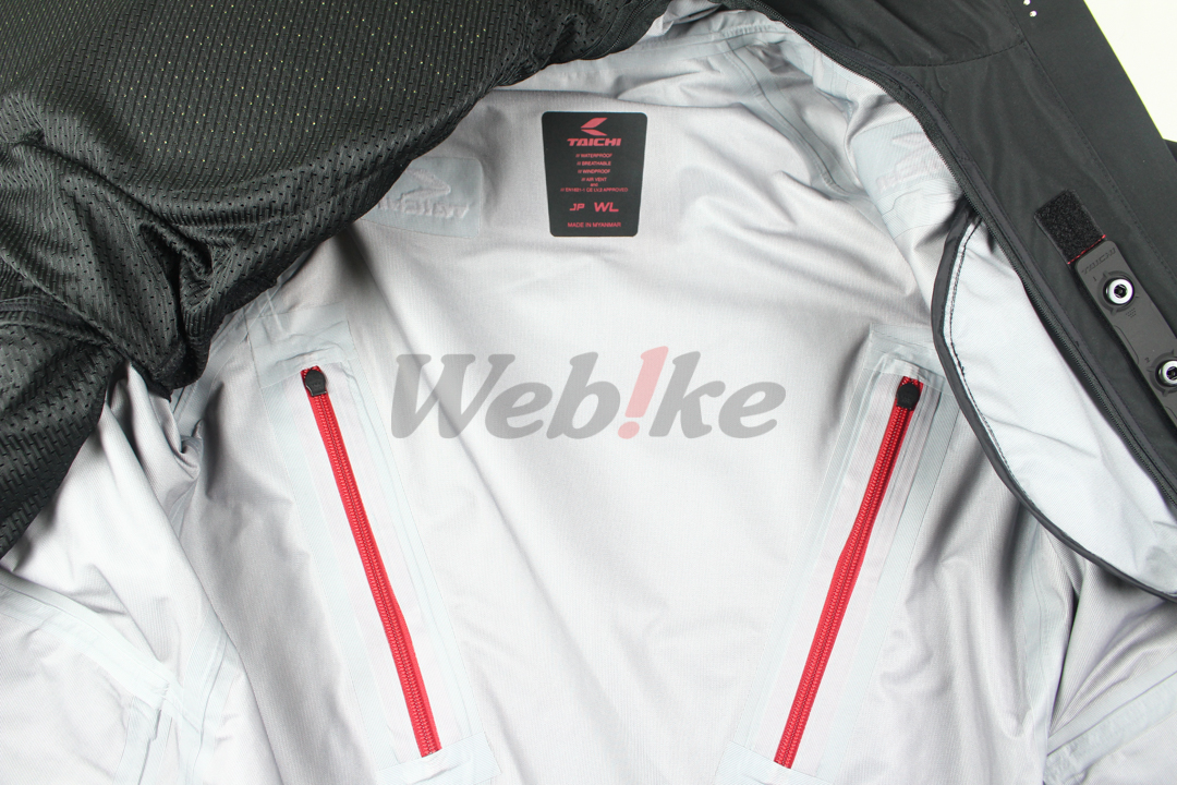 RSJ324 五件式护具 防水透气连帽防摔衣 (黑/红) DRYMASTER_特点