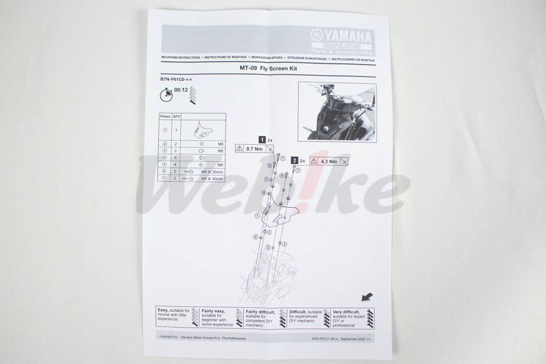 儀表風鏡 / YAMAHA MT-09_說明書 儀表風鏡 / YAMAHA MT-09_說明書