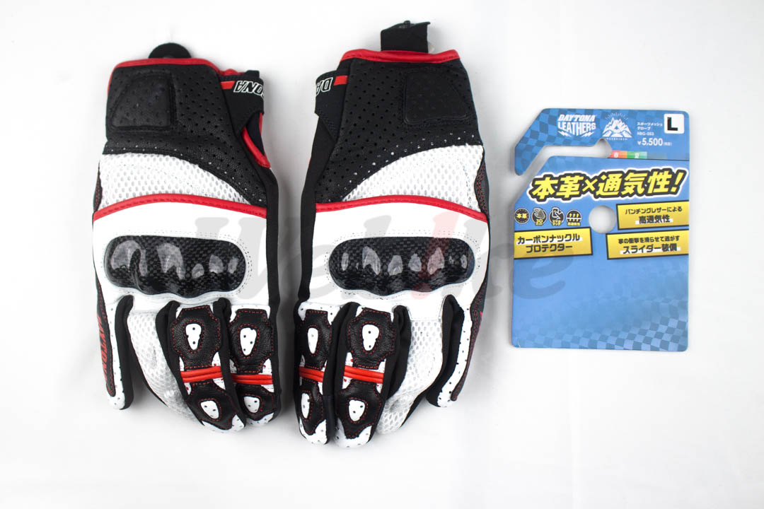 HBG-053 碳纤维护具 SPORTS 网格防摔手套 (黑/白/红)_全景