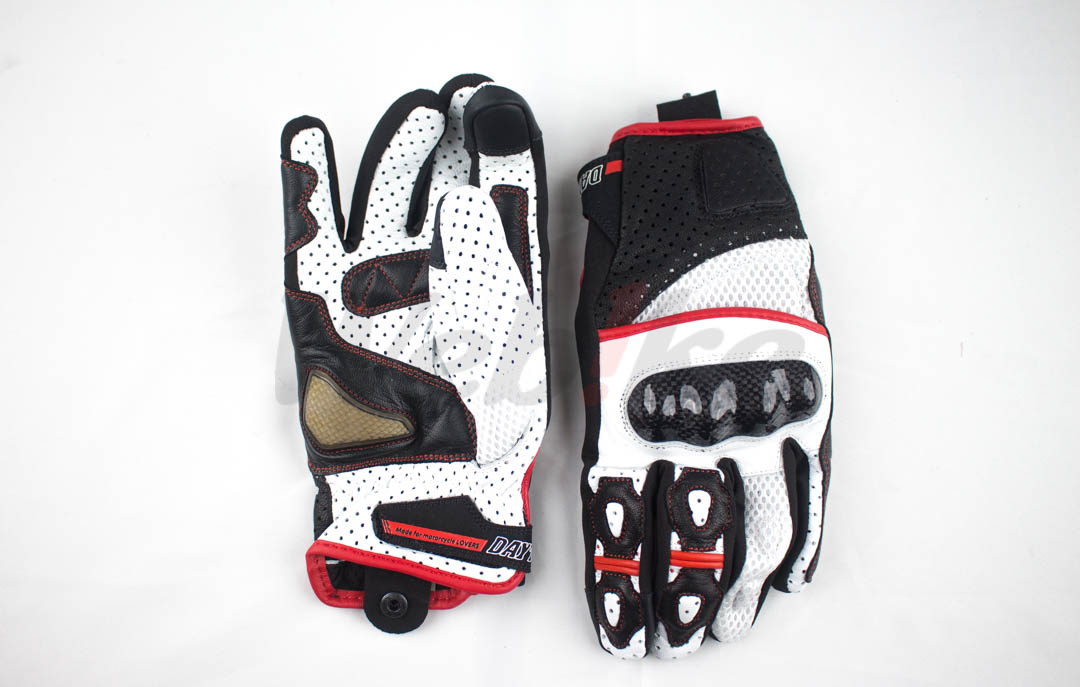 HBG-053 碳纤维护具 SPORTS 网格防摔手套 (黑/白/红)_特写