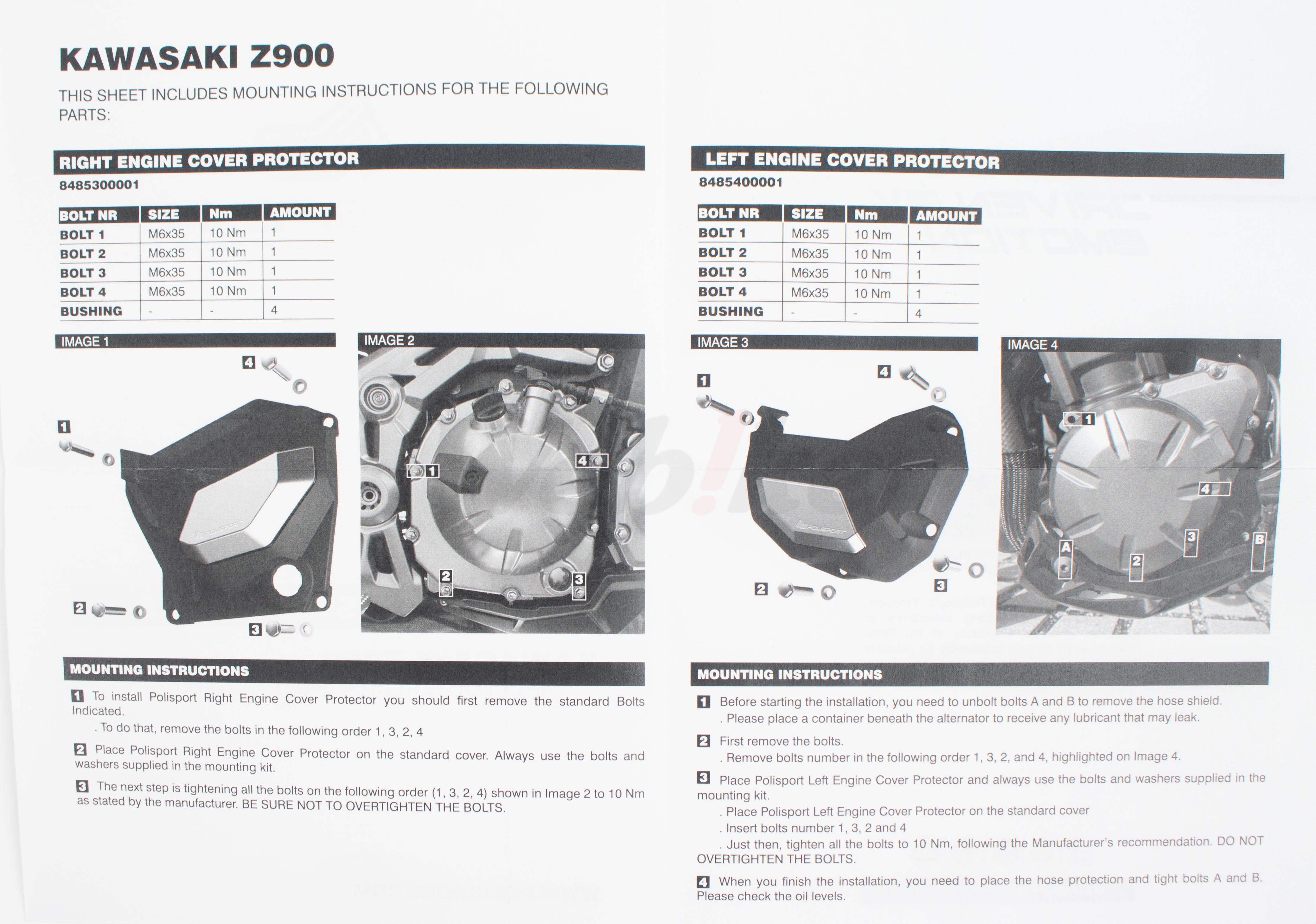 左右引擎護蓋組 / KAWASAKI Z900(17-22)用_說明書 左右引擎護蓋組 / KAWASAKI Z900(17-22)用_說明書