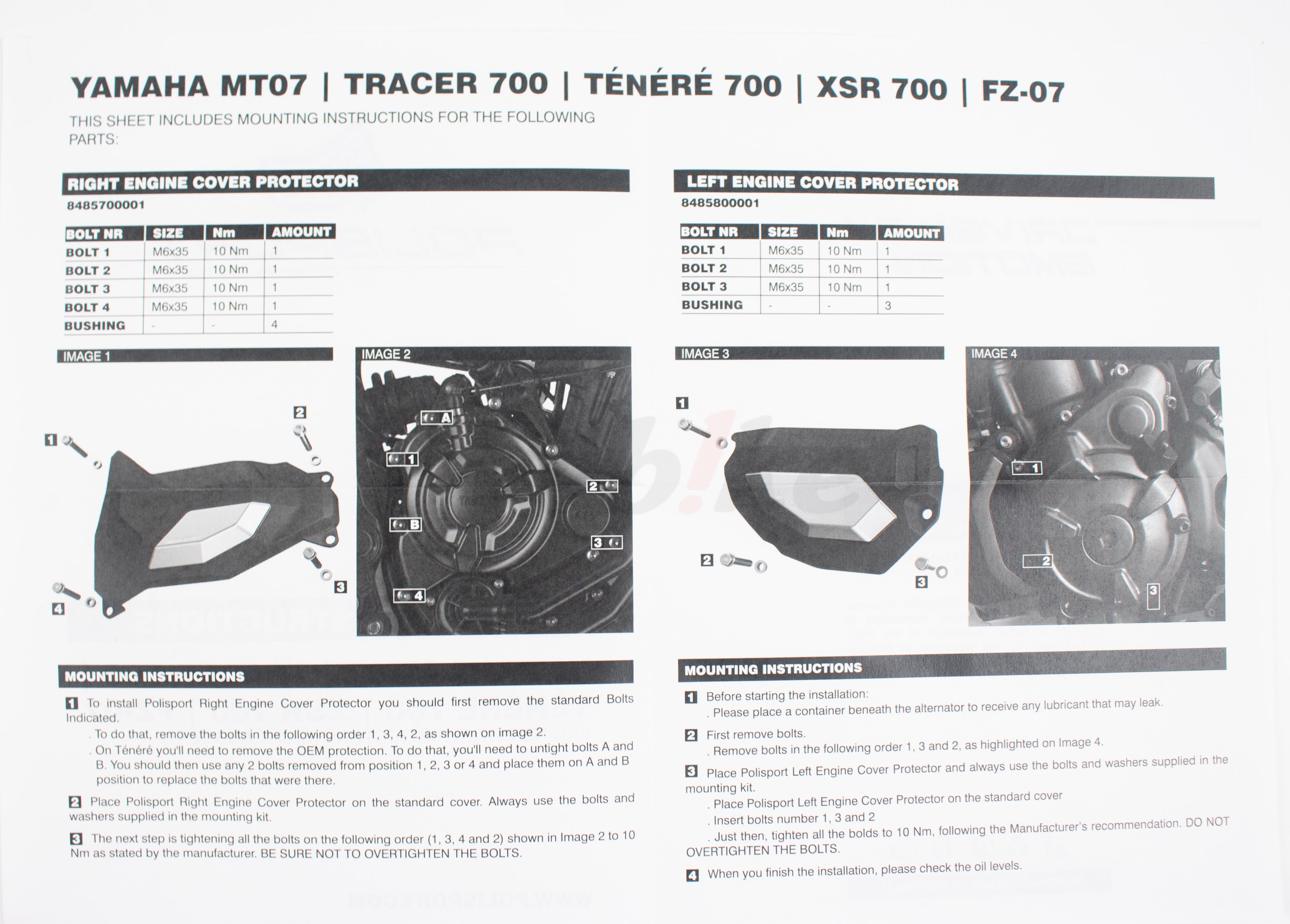 【OUTLET出清商品】左右引擎護蓋組 MT-07 (08-22) 等車款_說明書 【OUTLET出清商品】左右引擎護蓋組 MT-07 (08-22) 等車款_說明書