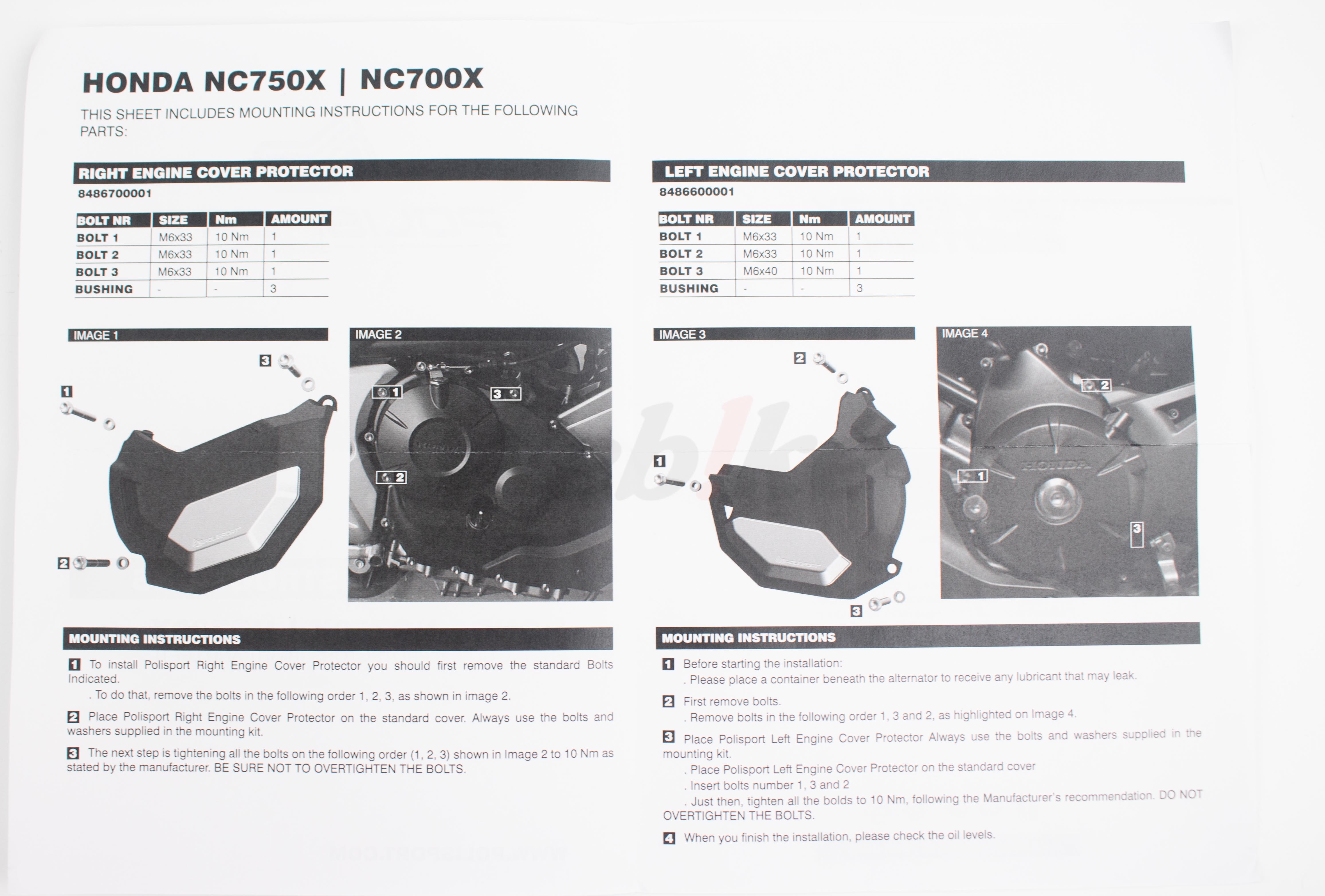 【OUTLET出清商品】左右引擎護蓋組 NC750X (18-20)_說明書 【OUTLET出清商品】左右引擎護蓋組 NC750X (18-20)_說明書