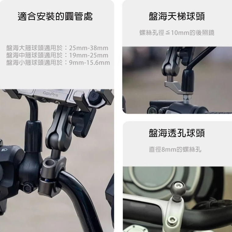 【MWUPP 五匹】CNC 鋁合金 盤海手機架 灰 (後視鏡) -  Webike摩托百貨