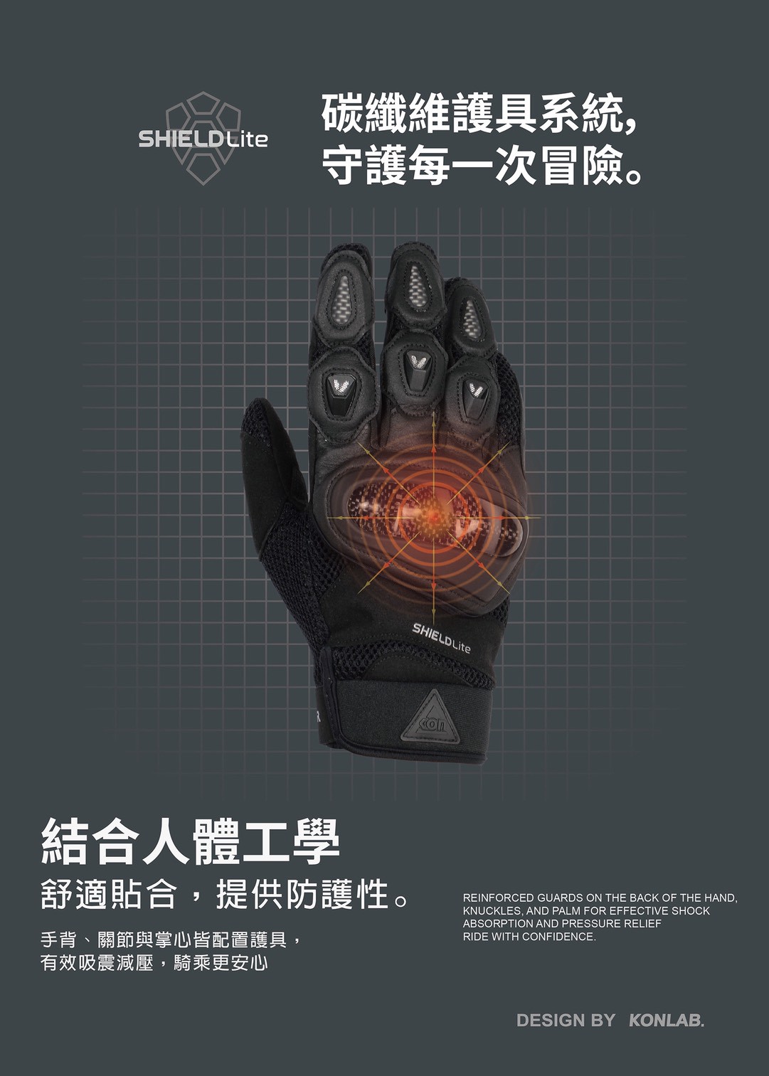 【KONQUEROR 康可】GF-01 防摔⼿套 -  Webike摩托百货