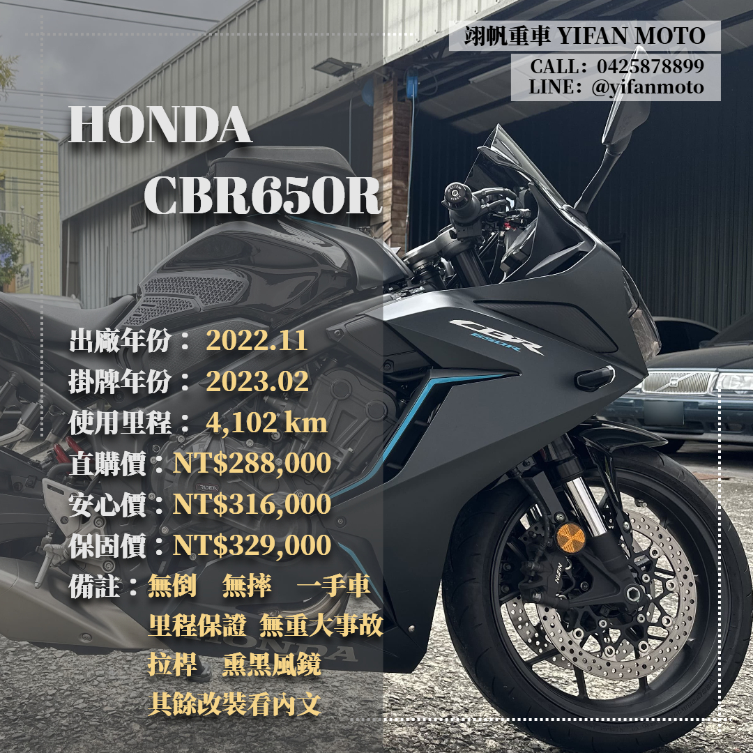 【翊帆國際重車】HONDA CBR650R - 「Webike-摩托車市」 2022年 HONDA CBR650R/0元交車/分期貸款/車換車/線上賞車/到府交車