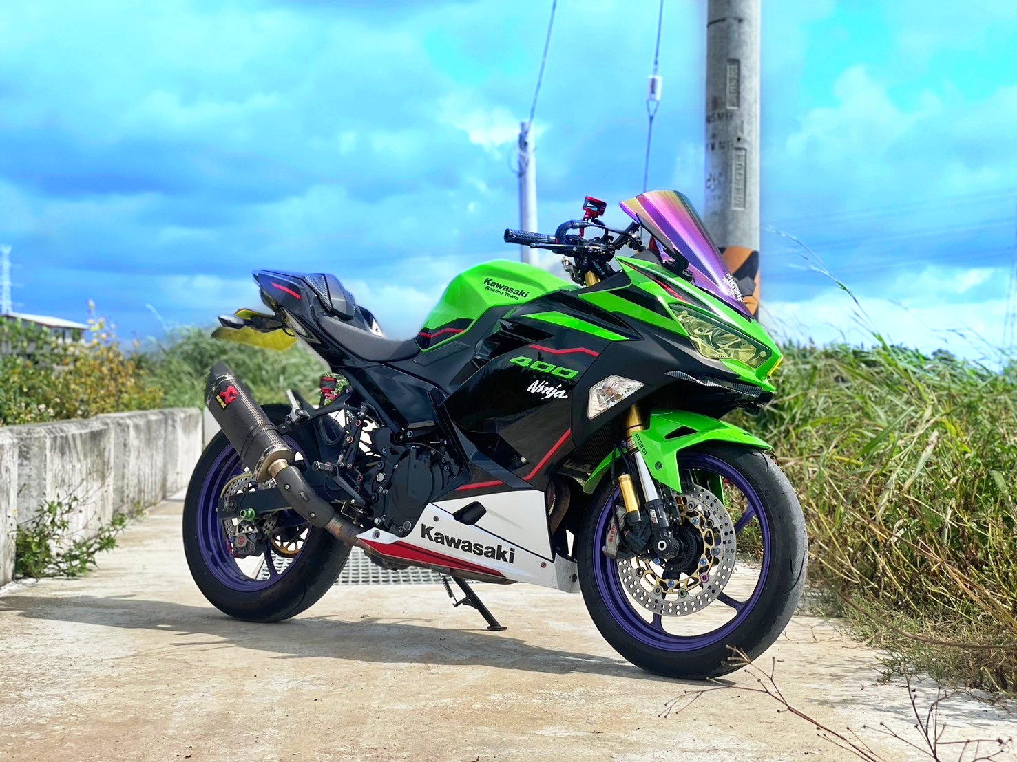 KAWASAKI NINJA400 - 中古/二手車出售中 2021 全車精品忍400前後鍛框電子避震艾瑞絲電腦都改好了 | 武士重機-阿良