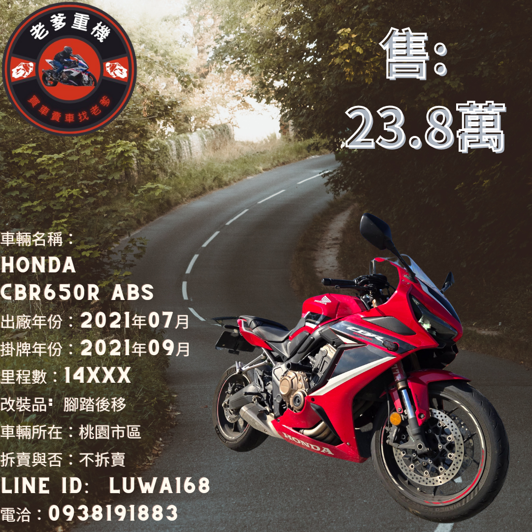 【老爹重機】HONDA CBR650R - 「Webike-摩托車市」 [出售] 2021年 HONDA CBR650R ABS