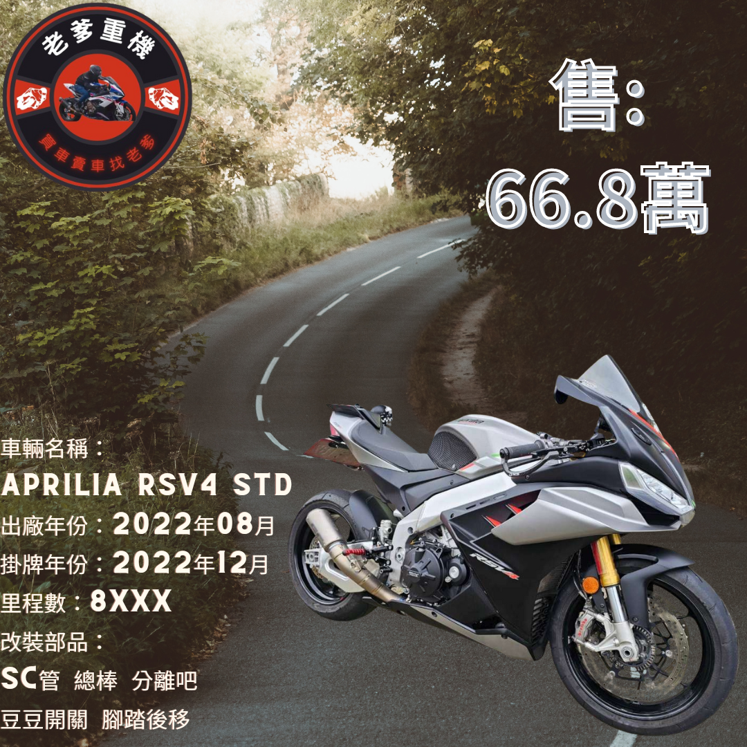 【老爹重機】APRILIA RSV4 - 「Webike-摩托車市」 [出售] 2022年 APRILIA RSV4 STD