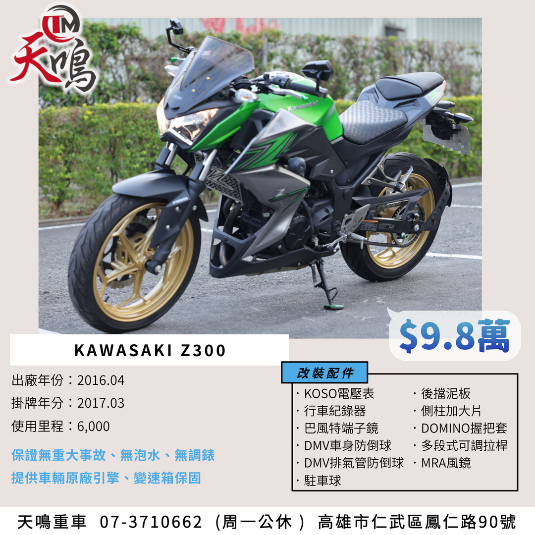 KAWASAKI Z300 - 中古/二手車出售中 KAWASAKI Z300 2016年 | 個人自售