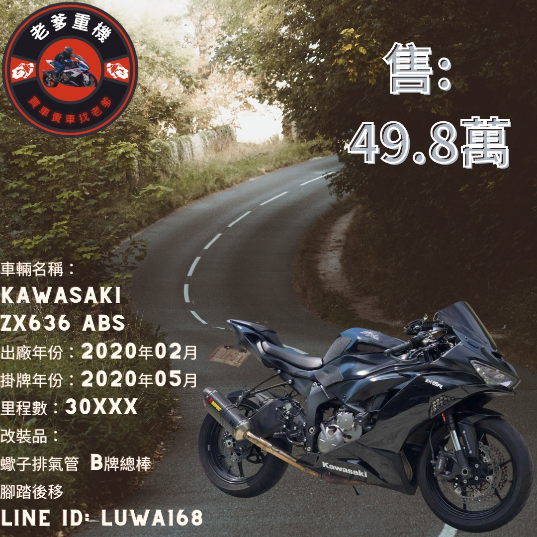 KAWASAKI NINJA ZX-6R - 中古/二手車出售中 [出售] 2020年 KAWASAKI ZX636 ABS | 老爹重機