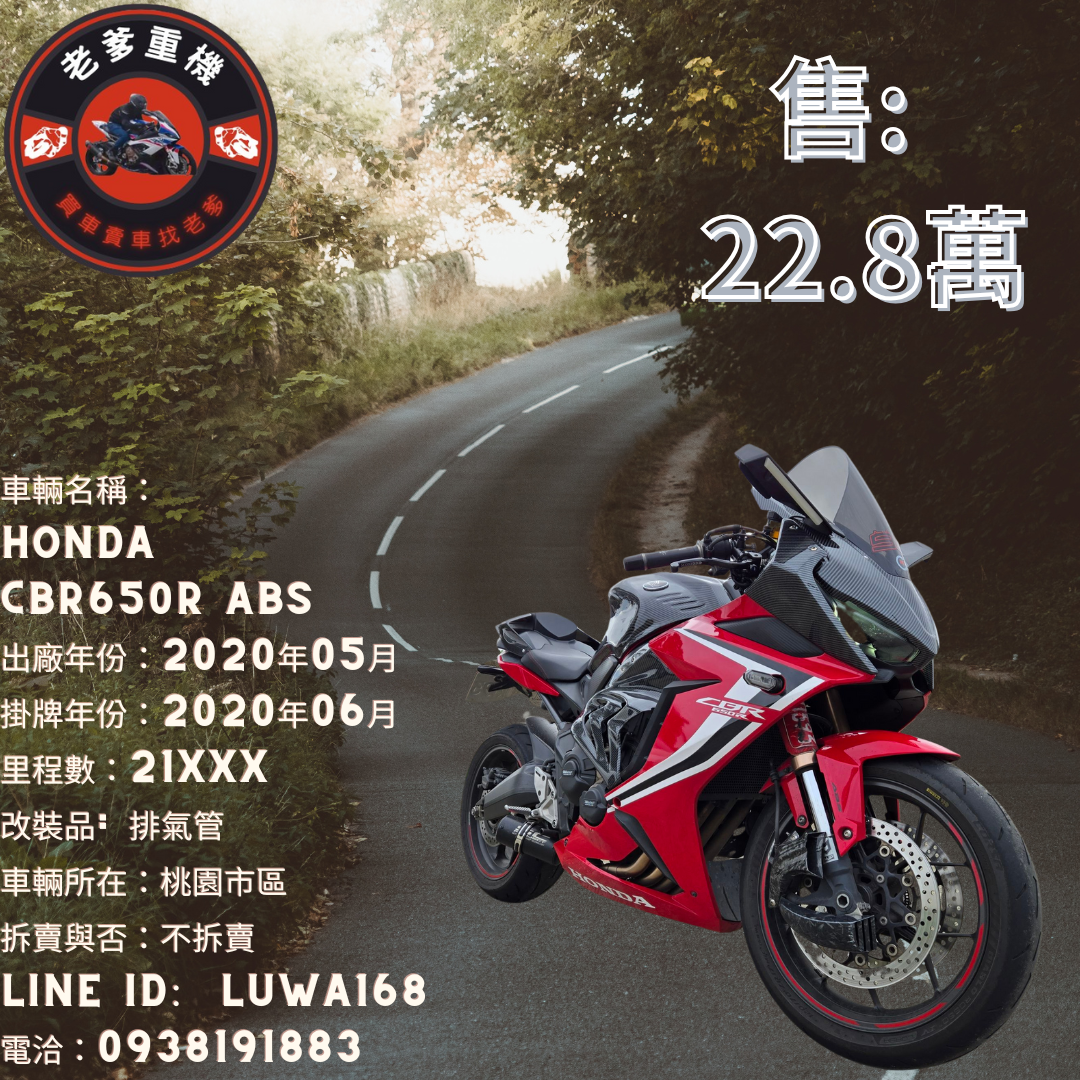 【老爹重機】HONDA CBR650R - 「Webike-摩托車市」 [出售] 2020年 HONDA CBR650R ABS