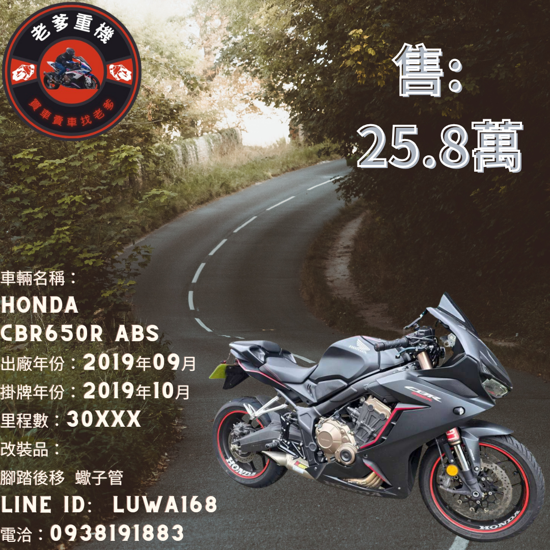 【老爹重機】HONDA CBR650R - 「Webike-摩托車市」 [出售] 2019年 HONDA CBR650R ABS