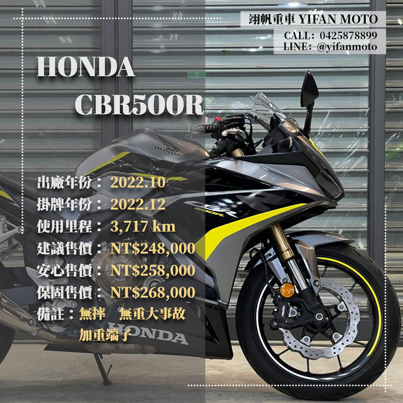 【翊帆國際重車】HONDA CBR500R - 「Webike-摩托車市」 2022年 HONDA CBR500R/0元交車/分期貸款/車換車/線上賞車/到府交車