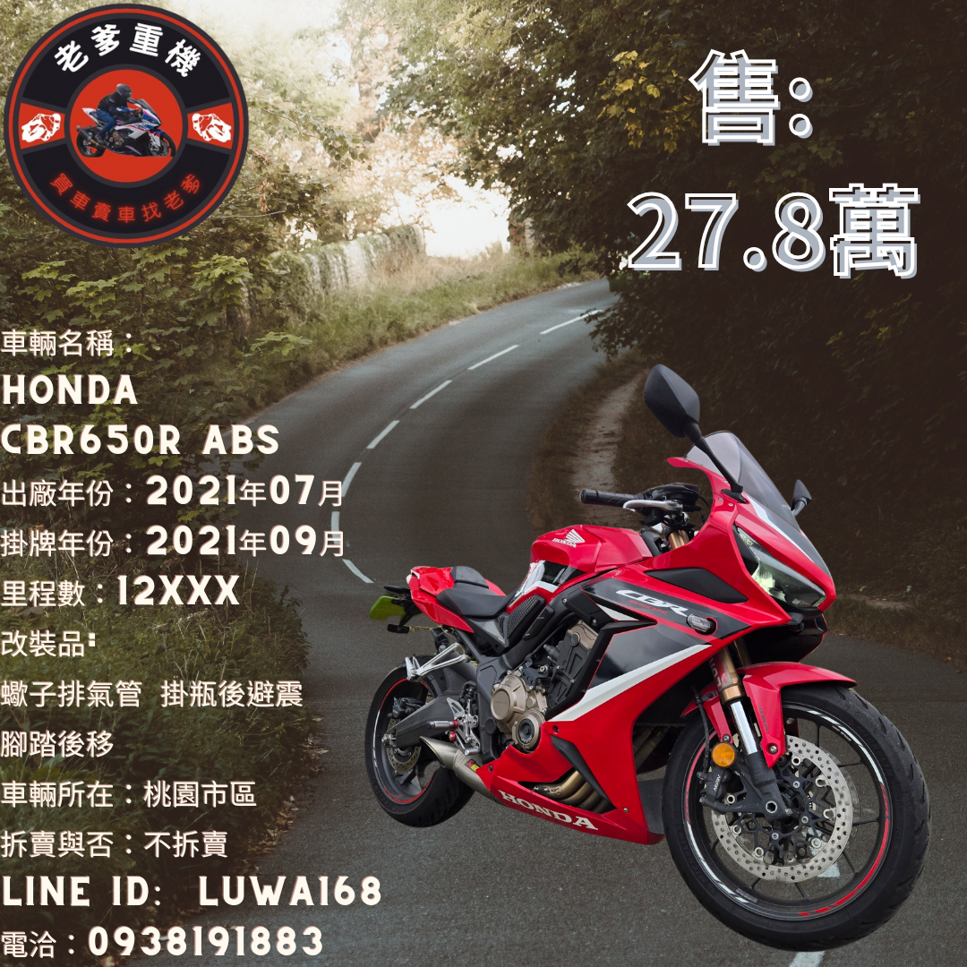 【老爹重機】HONDA CBR650R - 「Webike-摩托車市」 [出售] 2021年 HONDA CBR650R ABS