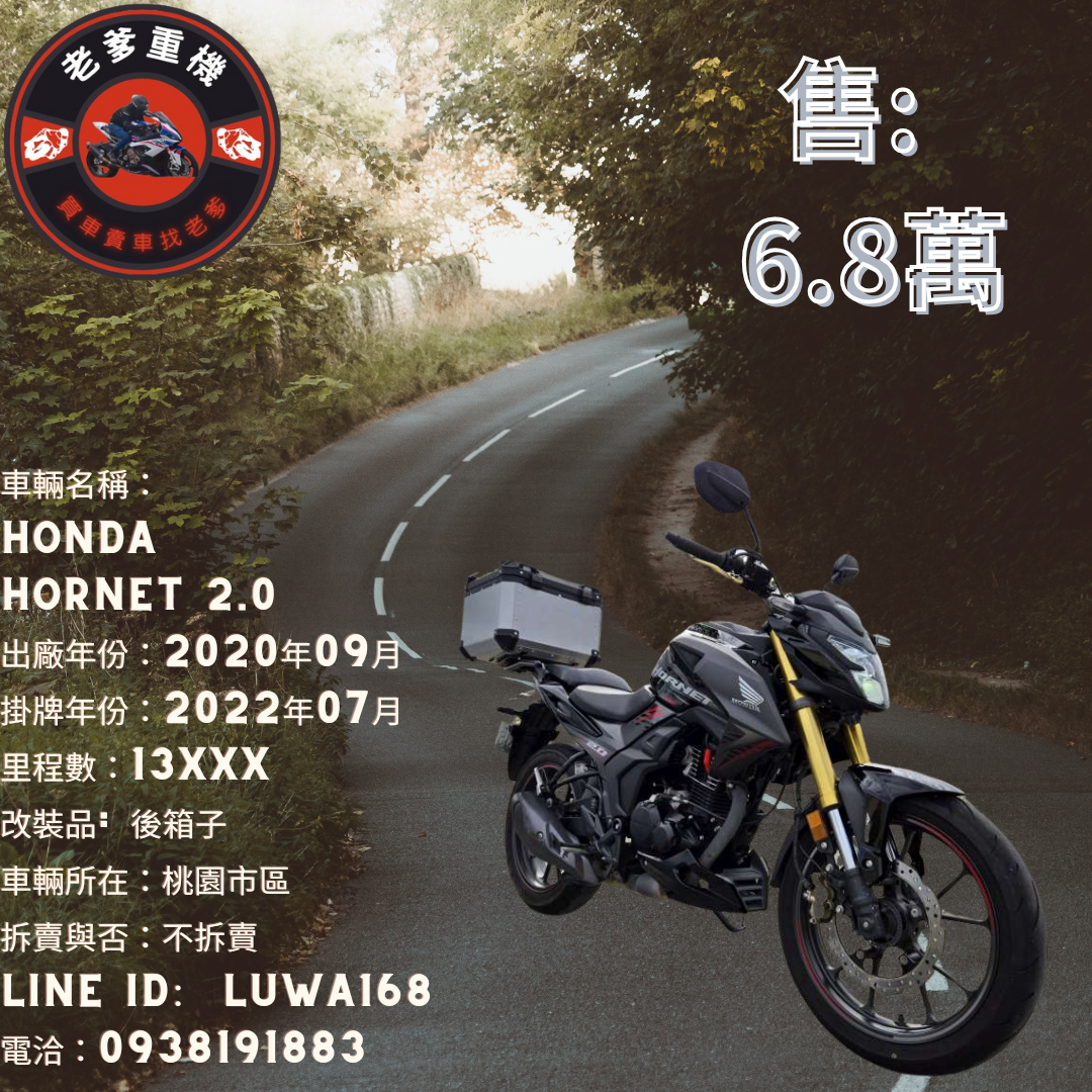 【老爹重機】HONDA HORNET2.0 - 「Webike-摩托車市」 [出售] 2020年 HONDA HORNET 2.0