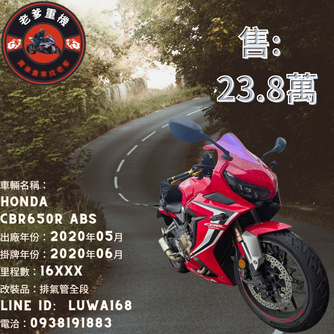 【老爹重機】HONDA CBR650R - 「Webike-摩托車市」 [出售] 2020年 HONDA CBR650R ABS