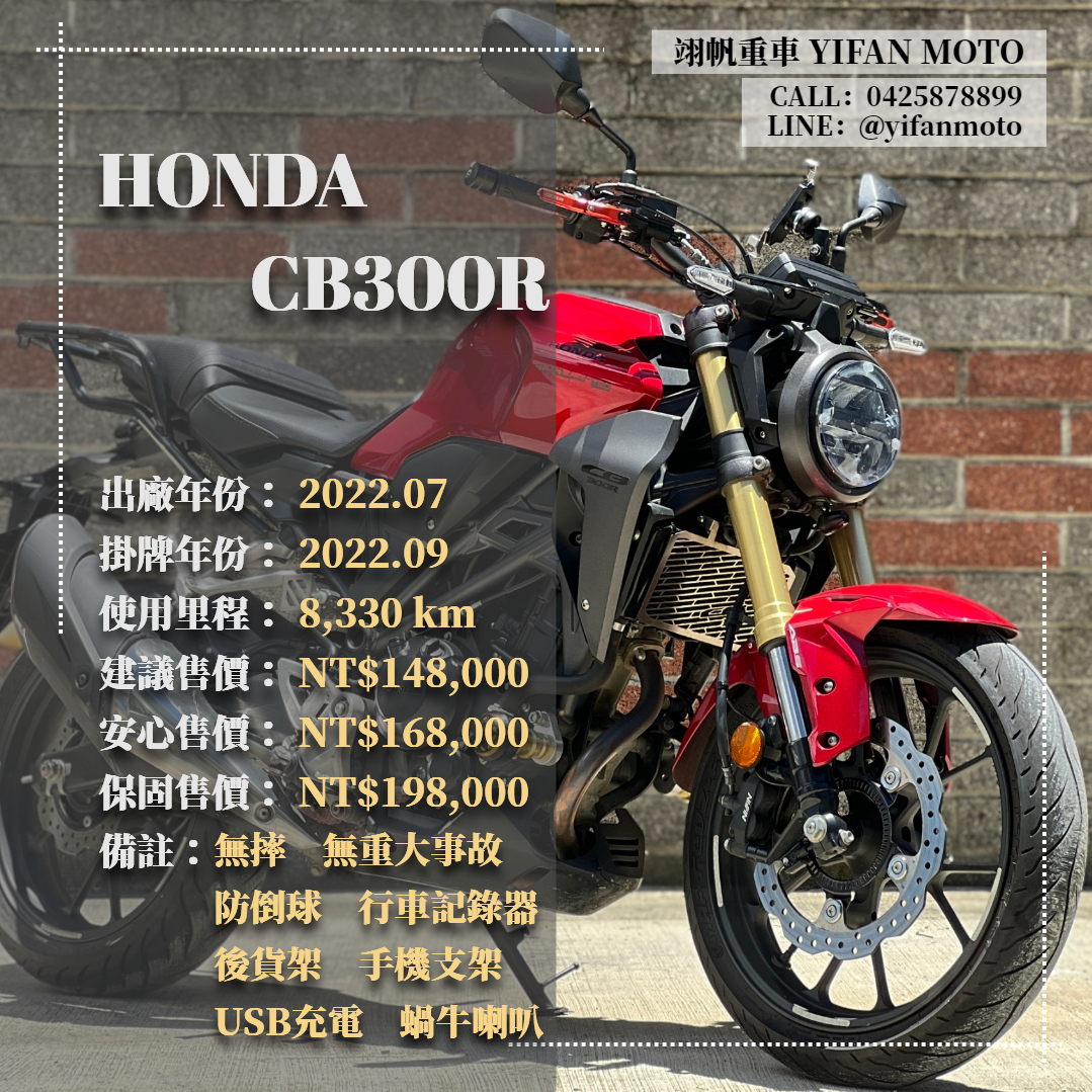 【翊帆國際重車】HONDA CB300R - 「Webike-摩托車市」 2022年 HONDA CB300R/0元交車/分期貸款/車換車/線上賞車/到府交車