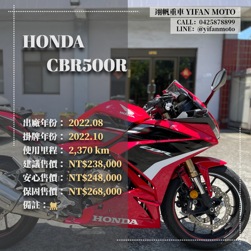 【翊帆國際重車】HONDA CBR500R - 「Webike-摩托車市」 2022年 HONDA CBR500R/0元交車/分期貸款/車換車/線上賞車/到府交車