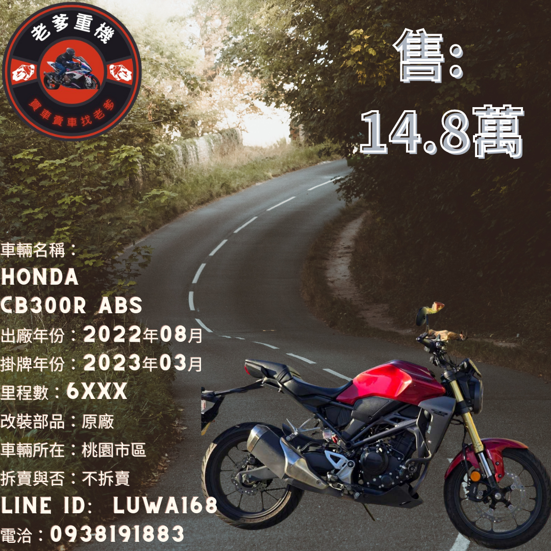 【老爹重機】HONDA CB300R - 「Webike-摩托車市」 [出售] 2022年 HONDA CB300R ABS