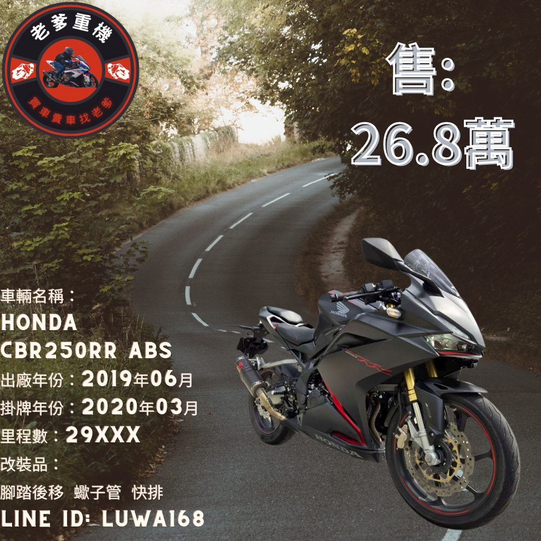 【老爹重機】HONDA CBR250RR - 「Webike-摩托車市」 [出售] 2019年 HONDA CBR250RR ABS
