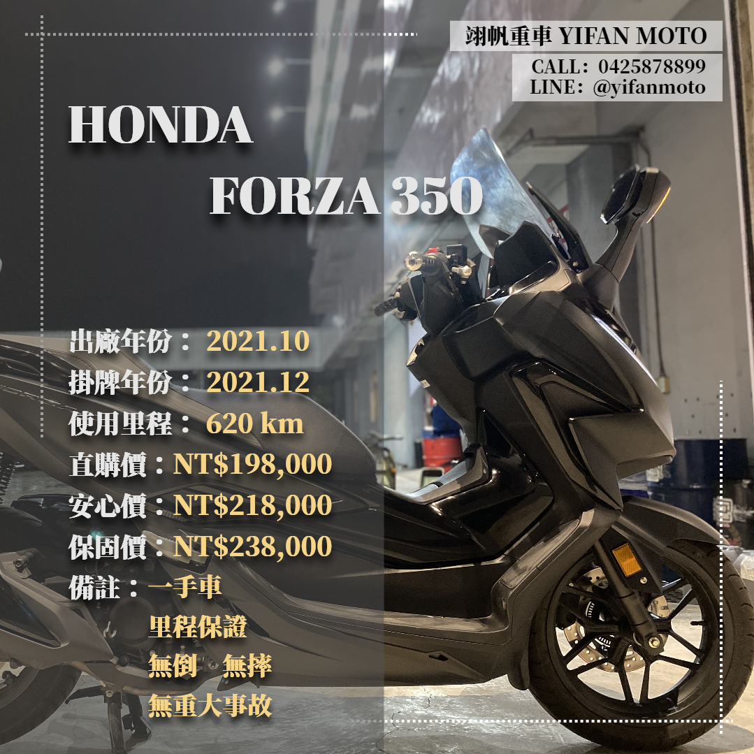 HONDA FORZA - 中古/二手車出售中 2021年 HONDA FORZA350/0元交車/分期貸款/車換車/線上賞車/到府交車 | 翊帆國際重車