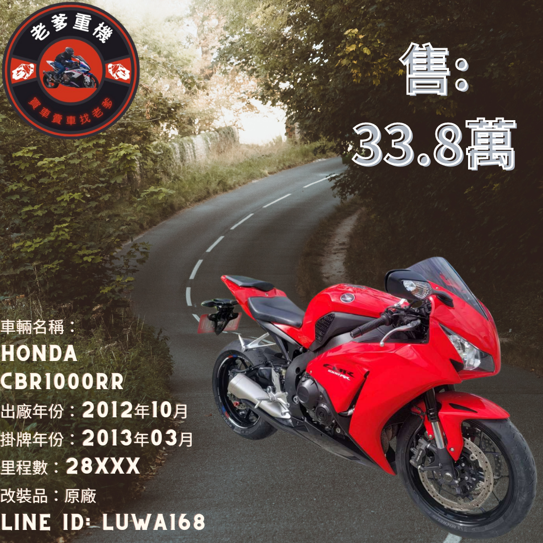 【老爹重機】HONDA CBR1000RR - 「Webike-摩托車市」 [出售] 2012年 HONDA CBR1000RR 