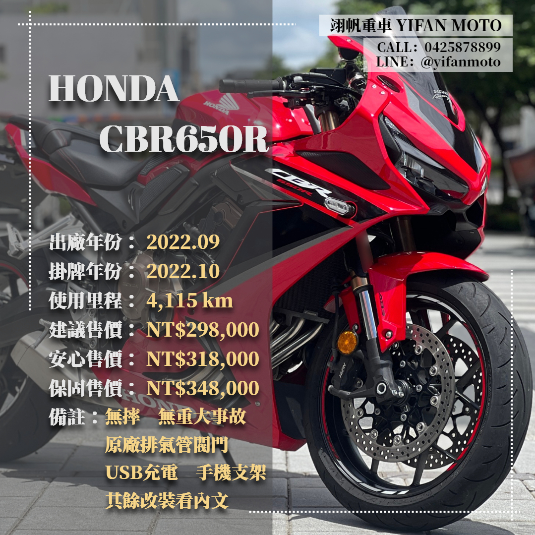 【翊帆國際重車】HONDA CBR650R - 「Webike-摩托車市」 2022年 HONDA CBR650R/0元交車/分期貸款/車換車/線上賞車/到府交車