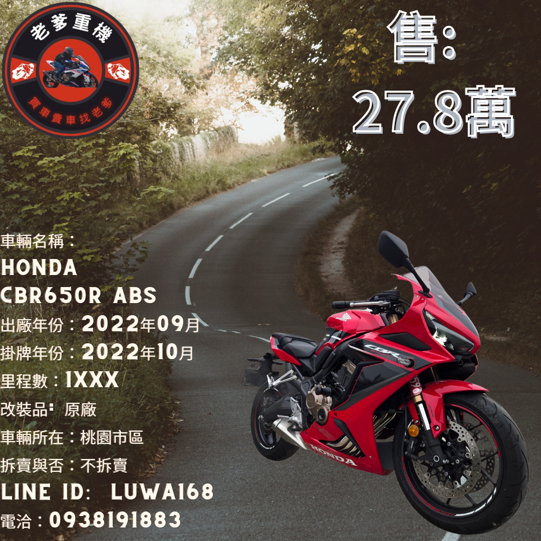 【老爹重機】HONDA CBR650R - 「Webike-摩托車市」 [出售] 2022年 HONDA CBR650R ABS