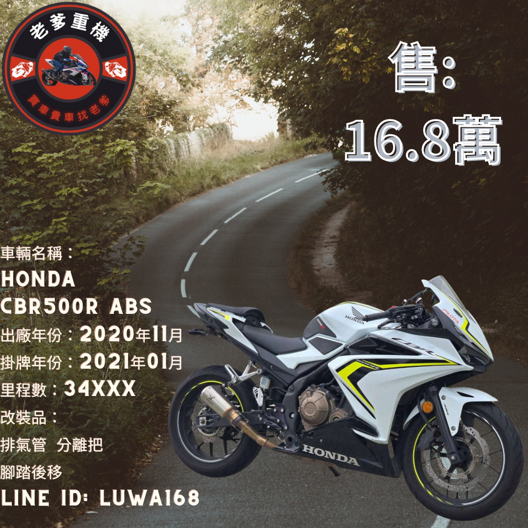 【老爹重機】HONDA CBR500R - 「Webike-摩托車市」 [出售] 2020年 HONDA CBR500R ABS