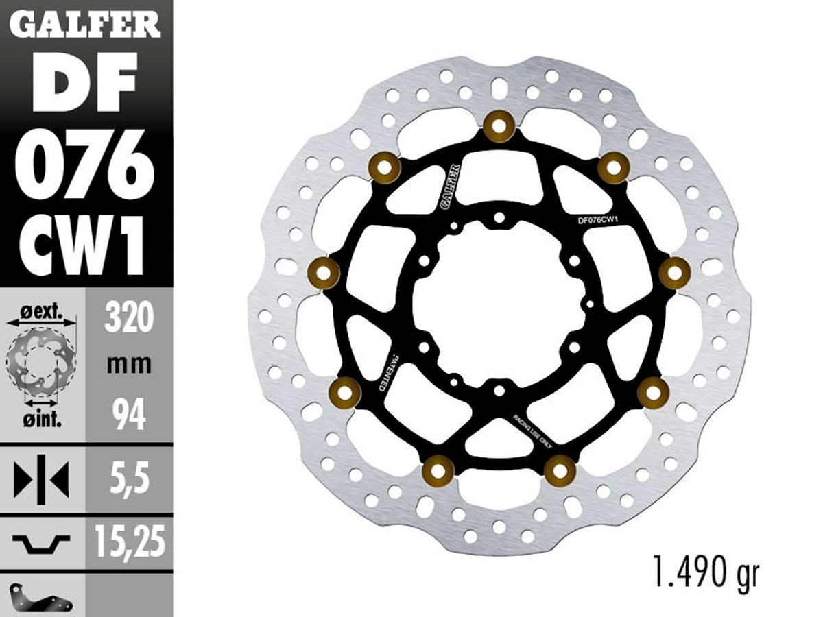 【GALFER】DF076CW1 GALFER จานเบรคหน้า โฟลทติ้ง - Webike Thailand